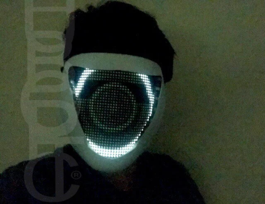 EDM Electro DJ Mask HUBOPTIC® Distortion Bass Fx Sound Reactive Light Up Mask ledmask29001