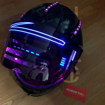 Electro Robot Helmet HUBOPTIC® LED Helmet Sound Reactive illuminated Helmet ledhelmet7001