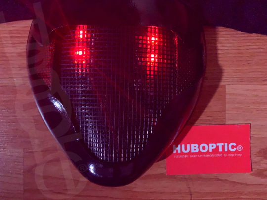 Ghost Shadow Red Eyes Robot Mask HUBOPTIC® DJ mask Sound Reactive Light Up Mask ledmask15001