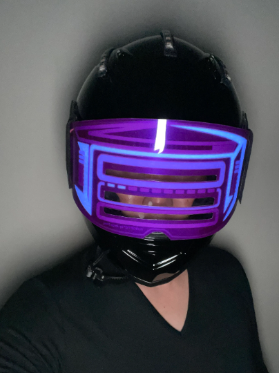 Electro Robot Helmet HUBOPTIC® LED Helmet Sound Reactive illuminated Helmet ledhelmet7001