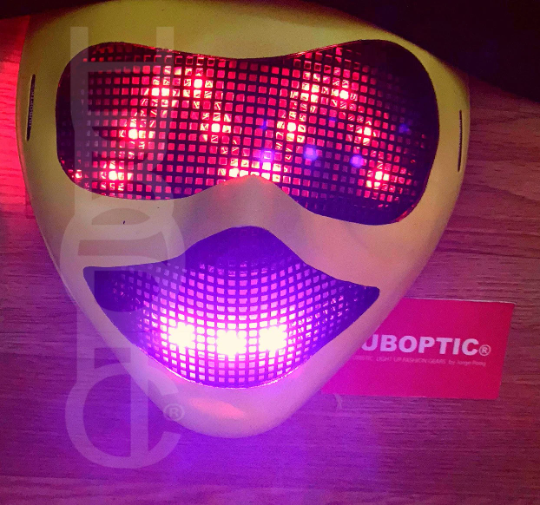 Cyborg Smiley Face Props LED Mask HUBOPTIC® DJ mask Sound Reactive Light Up Mask ledmask26001