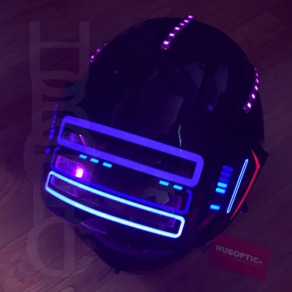 Electro Robot Helmet HUBOPTIC® LED Helmet Sound Reactive illuminated Helmet ledhelmet7001